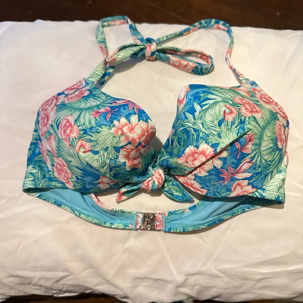 Floral Halter Bikini Top 34B
